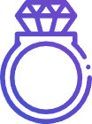 a purple ring with a diamond on top of it